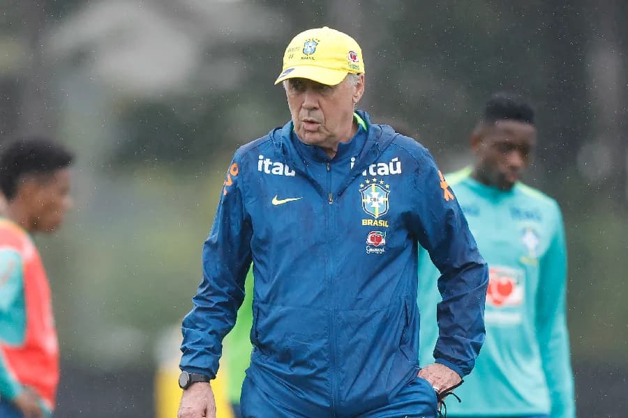 Ancelotti comanda treino da seleção em Seoul - Rafael Ribeiro / CBF