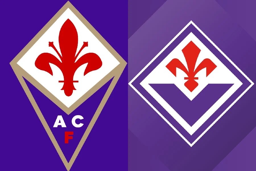 Antigo e novo escudo da Fiorentina