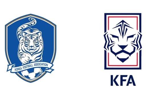 Escudos antigo e atual da seleção da Coreia do Sul