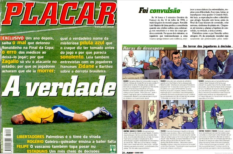 Brasil x França: os bastidores da misteriosa convulsão de Ronaldo em 1998