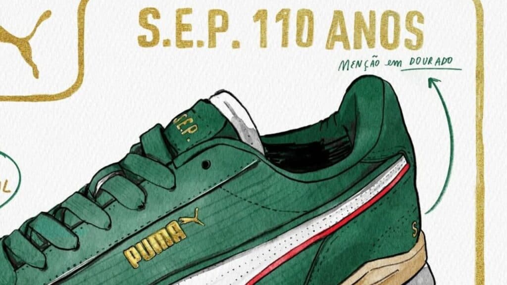 Palmeiras lança tênis em homenagem aos 110 anos