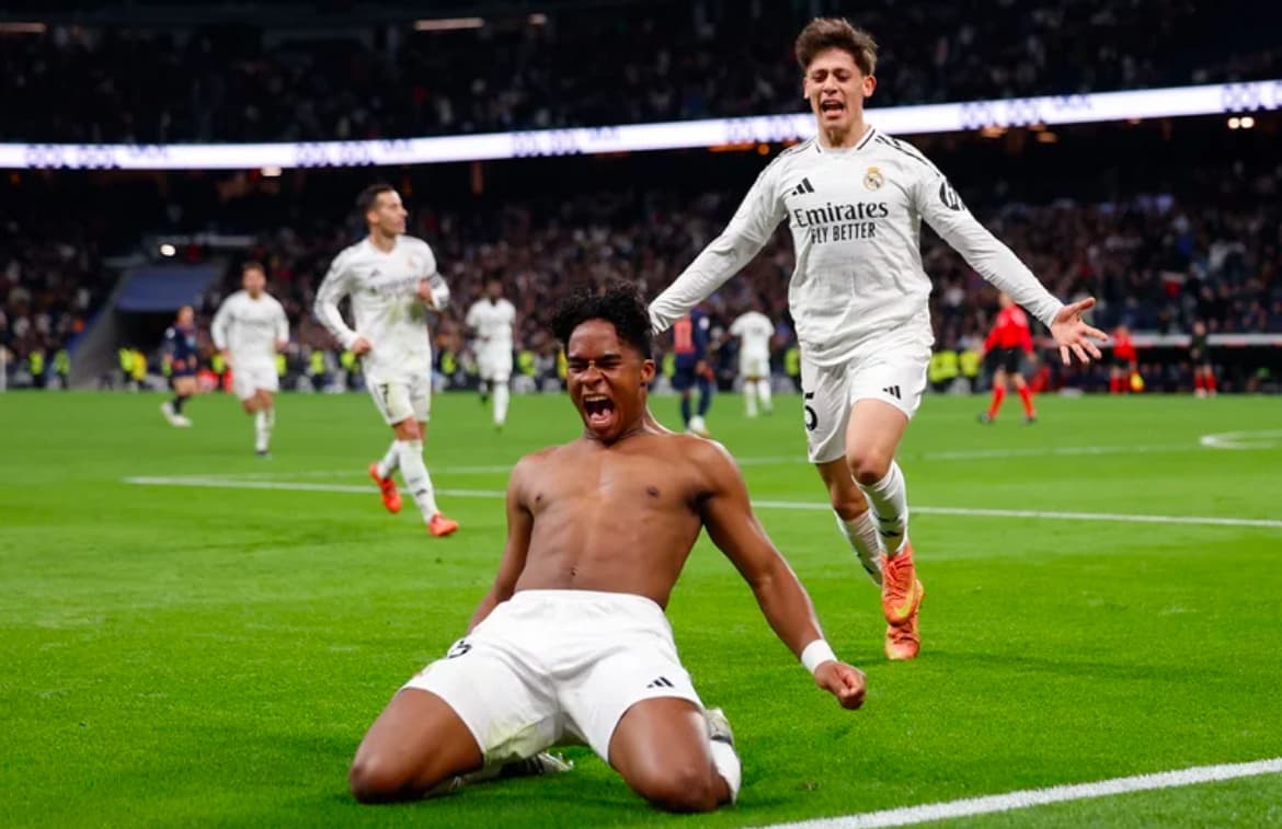 Jornais da Espanha exaltam Endrick após gols em jogo do Real Madrid