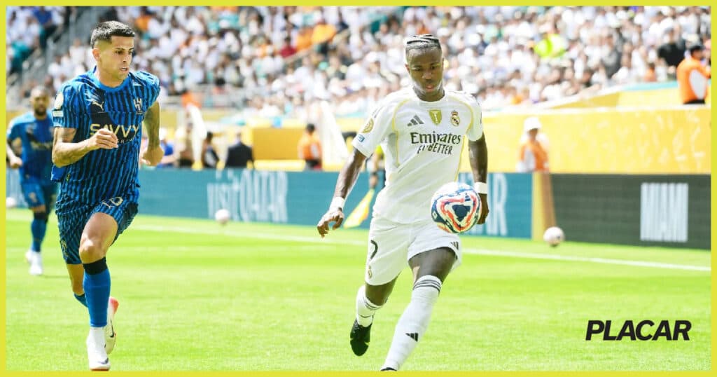 Alexandre Battibugli / Vini Jr. em ação pelo Real Madrid no Mundial - PLACAR