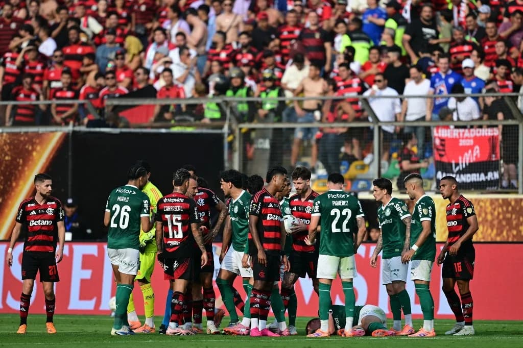 Vídeo: Palmeiras reclama de não-expulsão de jogador do Flamengo