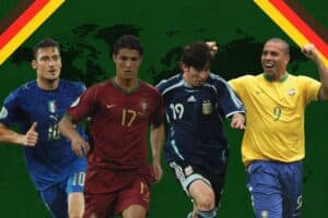 Totti, Cristiano Ronaldo, Messi e Ronaldo na Copa de 2006