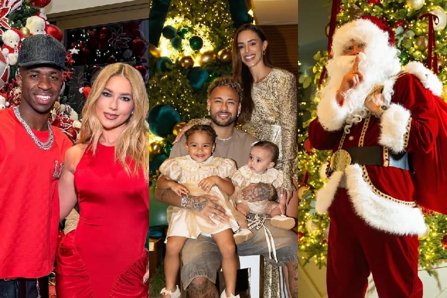 Vini Jr. e Virginia, Neymar e Papai Noel de 2 metros: o Natal dos boleiros