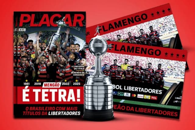 Tetra! PLACAR lança pôster do Flamengo, campeão da Libertadores 2025