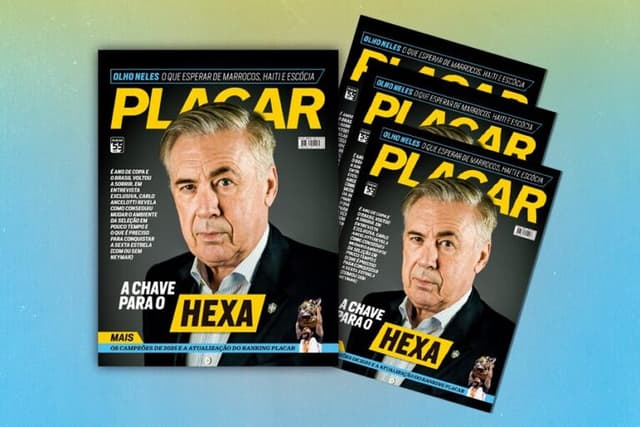 Revista PLACAR abre o ano da Copa com Ancelotti na capa; garanta a sua