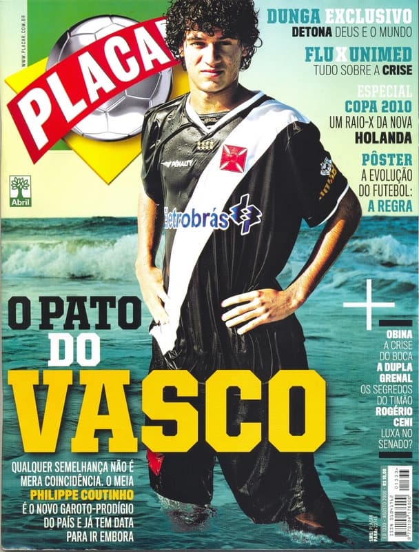 Philippe Coutinho em capa marcante da PLACAR em agosto de 2009 - Acervo/PLACAR