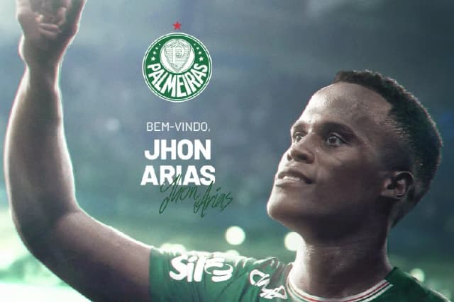 Palmeiras oficializa chegada de Jhon Arias, ex-Fluminense