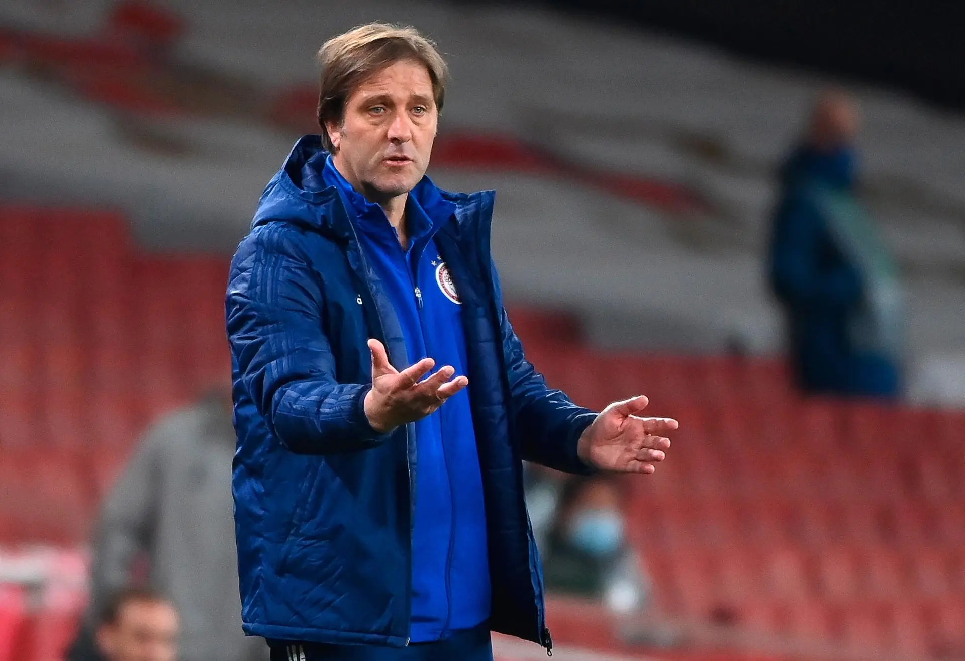 Pedro Martins durante a passagem vitoriosa pelo Olympiacos - Andry Rain/EFE