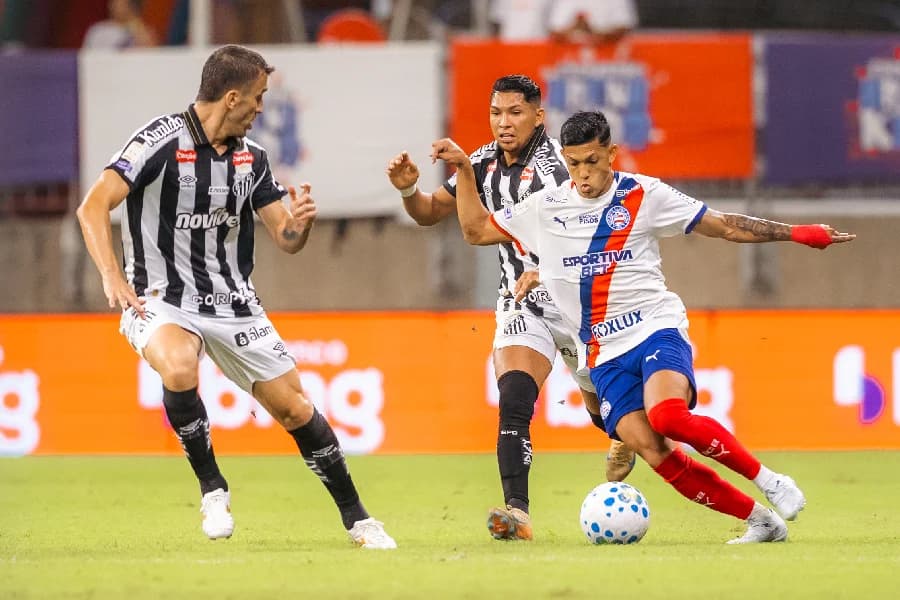 Em reação heroica, Bahia busca empate contra o Santos na Fonte Nova