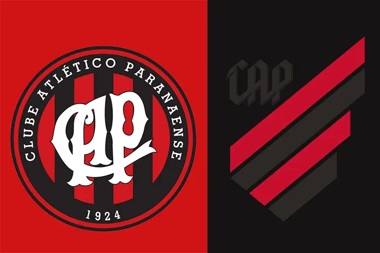 Antes e depois: o escudo da Athletico-PR