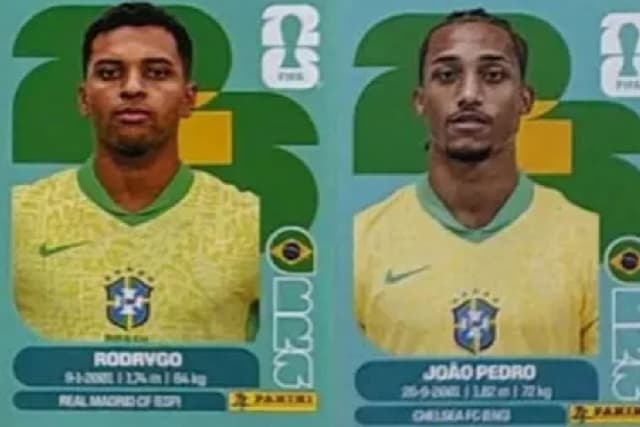 Álbum da Copa teria Rodrygo, lesionado, na seleção brasileira