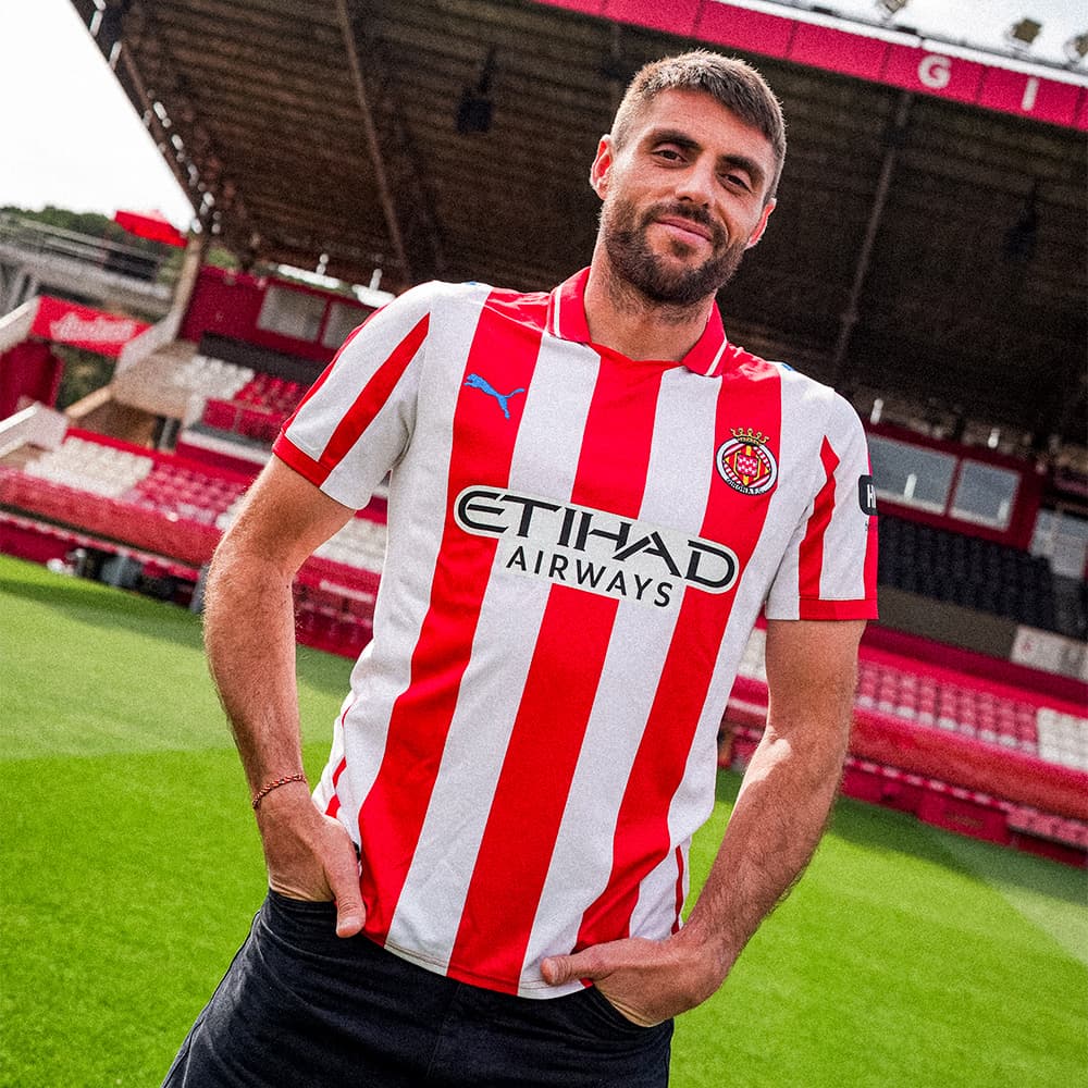 Camisa do Girona para o Retro Day de LaLiga - Divulgação