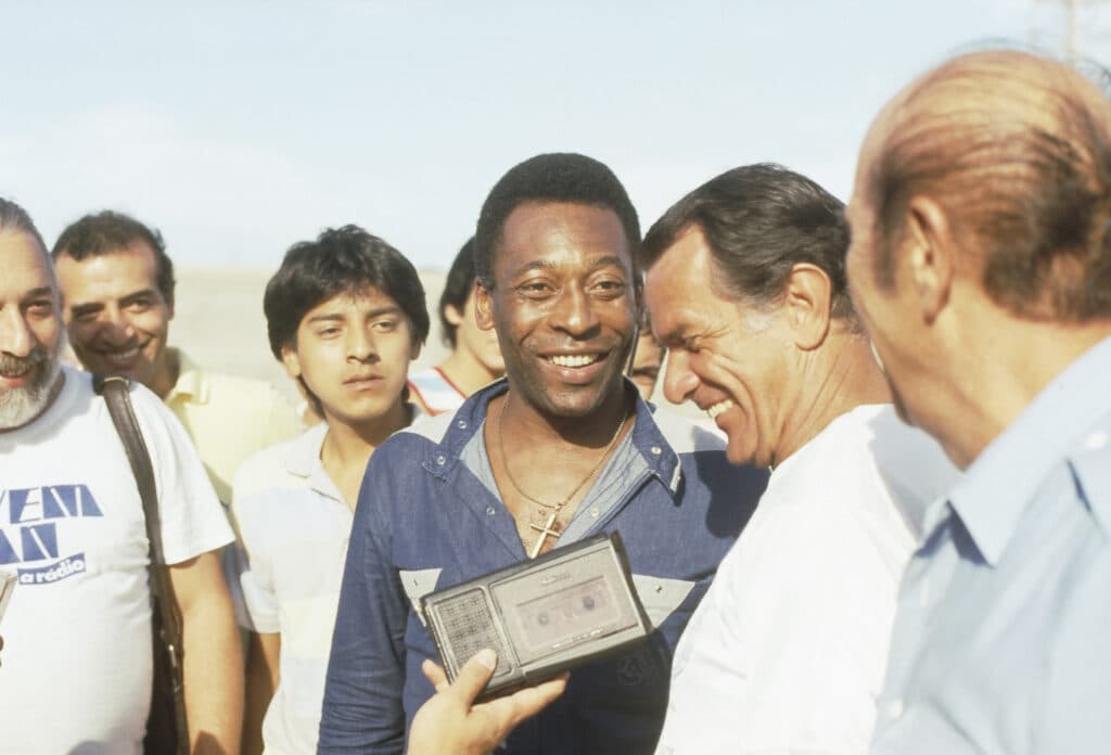 Pelé com Telê Santana.