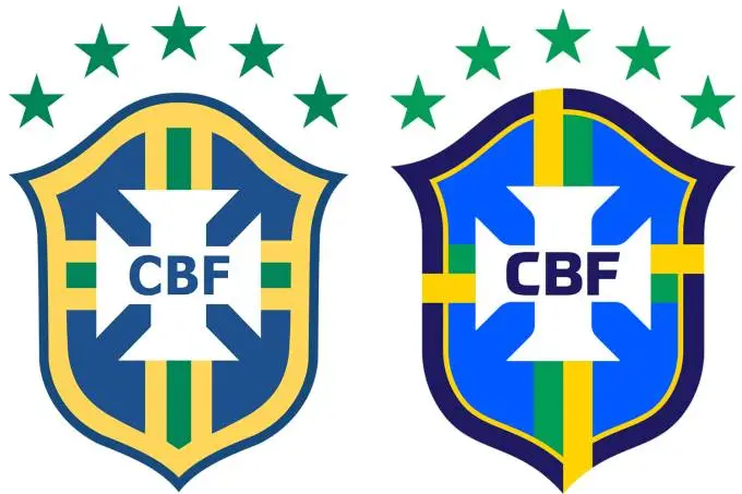 Antes e depois: o escudo da seleção brasileira