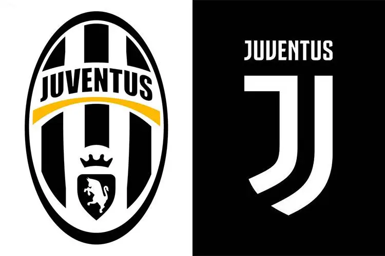 Antes e depois: o escudo da Juventus
