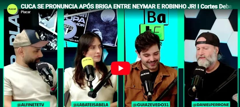 PLACAR Aberto: Cuca se pronuncia sobre briga entre Neymar e Robinho Jr.