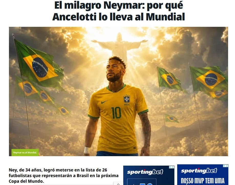 Imprensa internacional reage a convocação de Neymar
