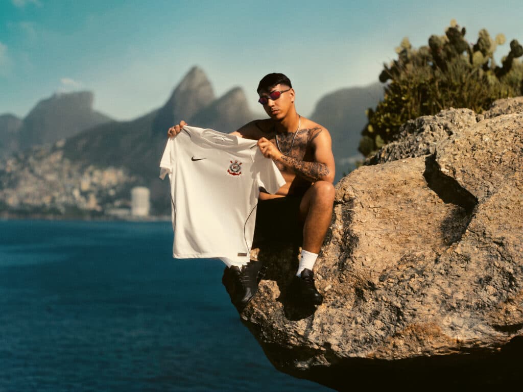 Imagens da campanha de lançamento da camisa 2026 do Corinthians - Divulgação/Nike