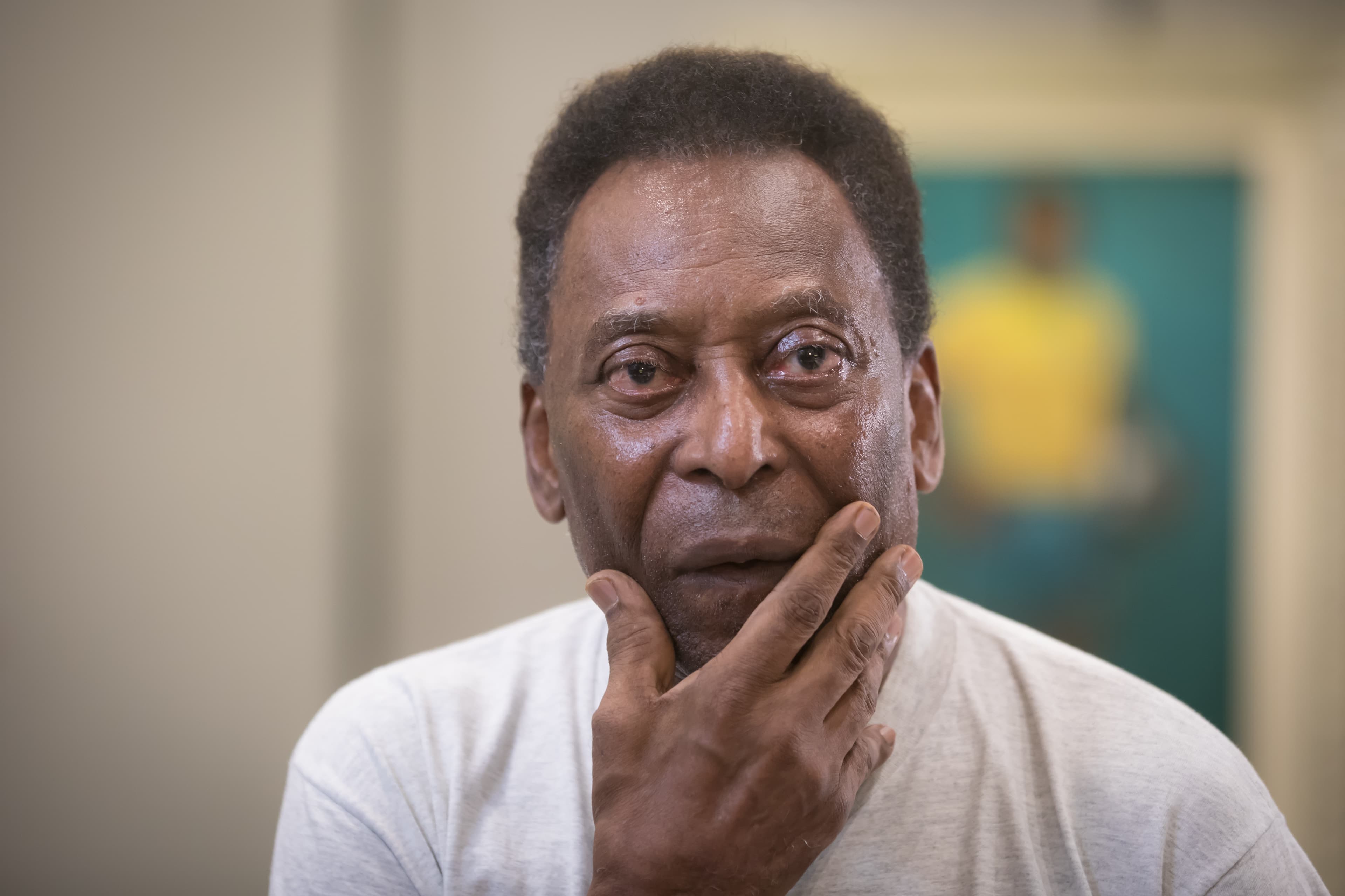 Pelé durante entrevista no museu que leva o seu nome na cidade de Santos -