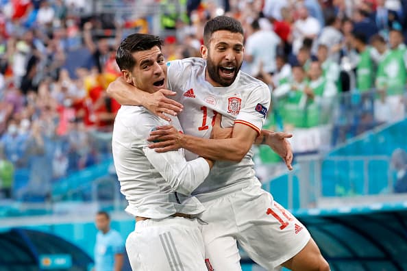 Comemoração do gol espanhol