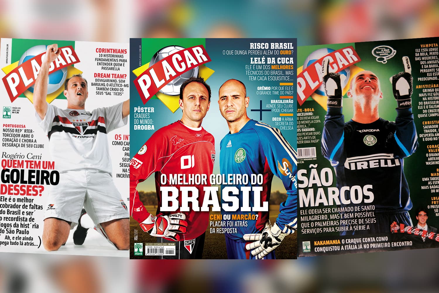 Marcos x Rogério: a rivalidade dos goleiros nas capas de PLACAR –