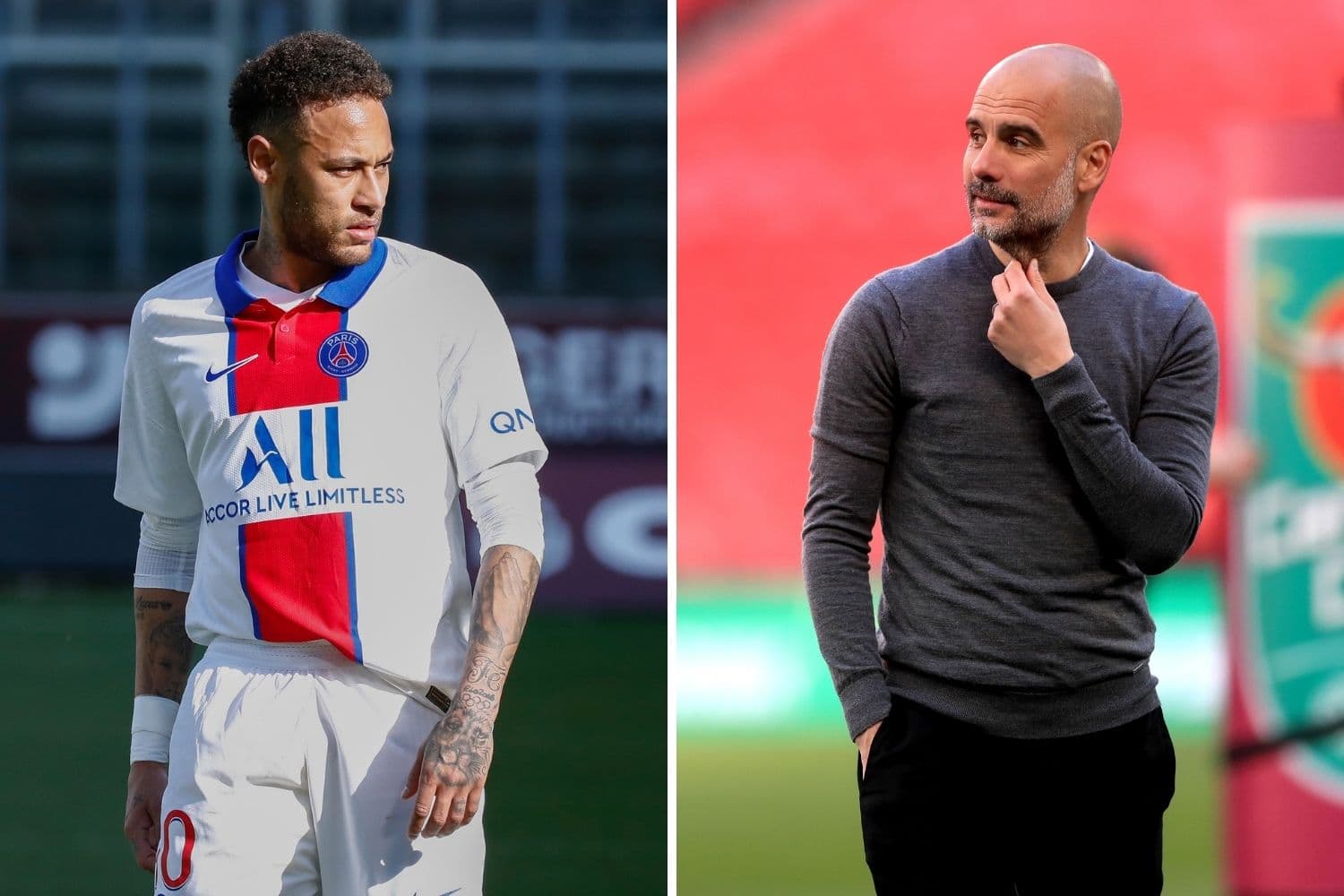 Neymar e Guardiola em mais um duelo, dessa vez por uma vaga na final da Liga dos Campeões -