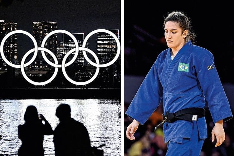 AGORA VAI? - Aros olímpicos em Tóquio e a judoca brasileira Mayra Aguiar, que mudou de cidade para treinar: os organizadores acham que será possível superar as limitações impostas pela pandemia -