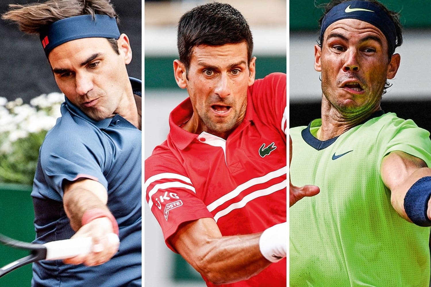Federer, Djokovic e Nadal -