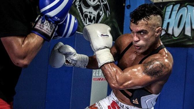 Vitor Belfort em um de seus últimos treinamentos antes do duelo contra Chris Weidman