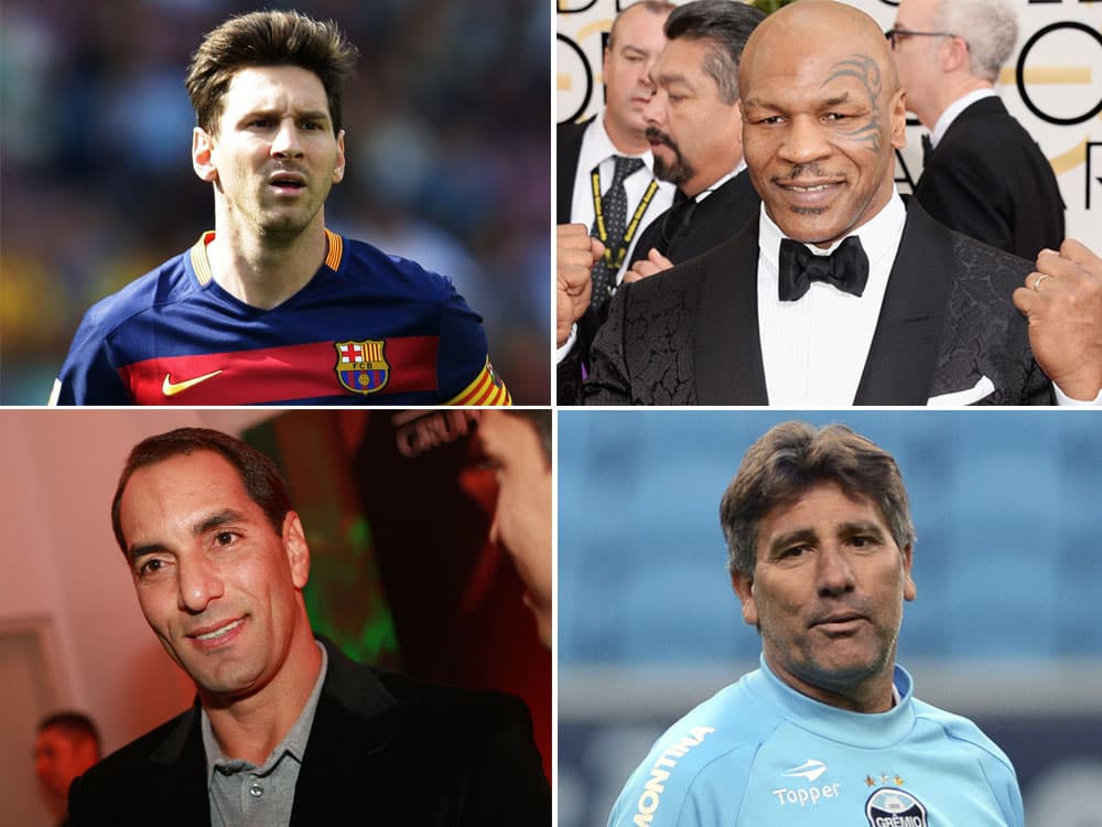 Lionel Messi, Mike Tyson, o ex-jogador Edmundo e Renato Gaúcho