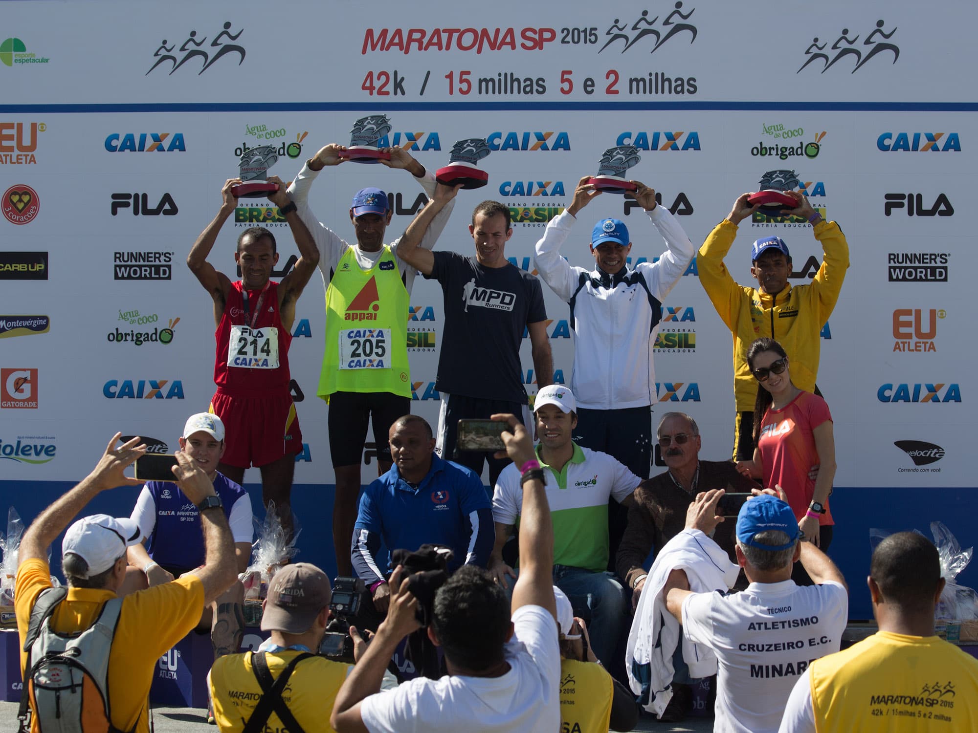 Premiação masculina da 20ª edição da Maratona Internacional de São Paulo