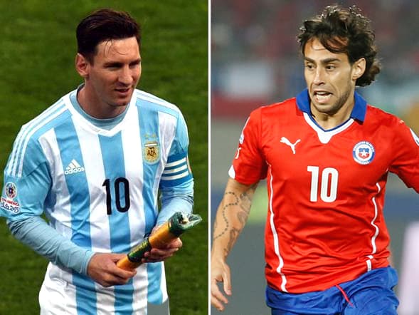 Messi, da Argentina e Valdívia, do Chile