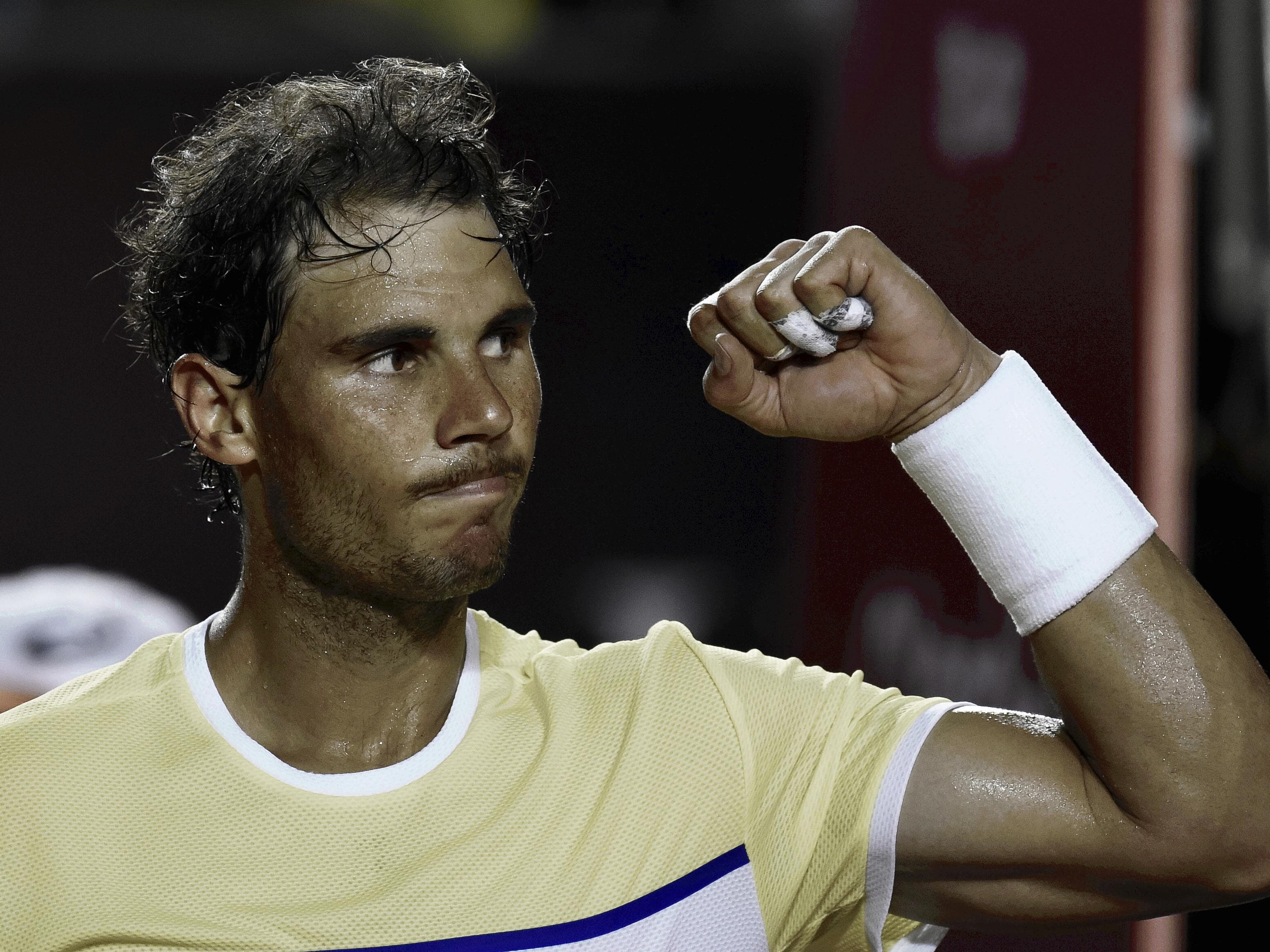 Rafael Nadal comemora vitória sobre Nicolas Almagro nas oitavas de final do Rio Open 2016