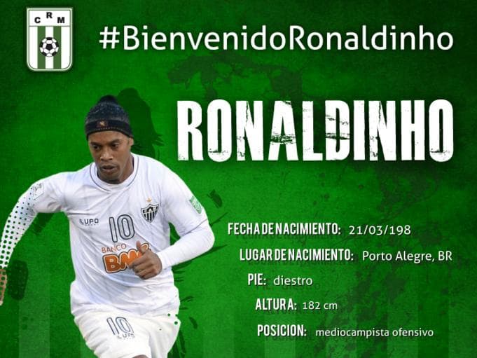 Racing de Montevidéu enganou muitos torcedores ao anunciar a contratação de Ronaldinho no "Dia dos Santos Inocentes"