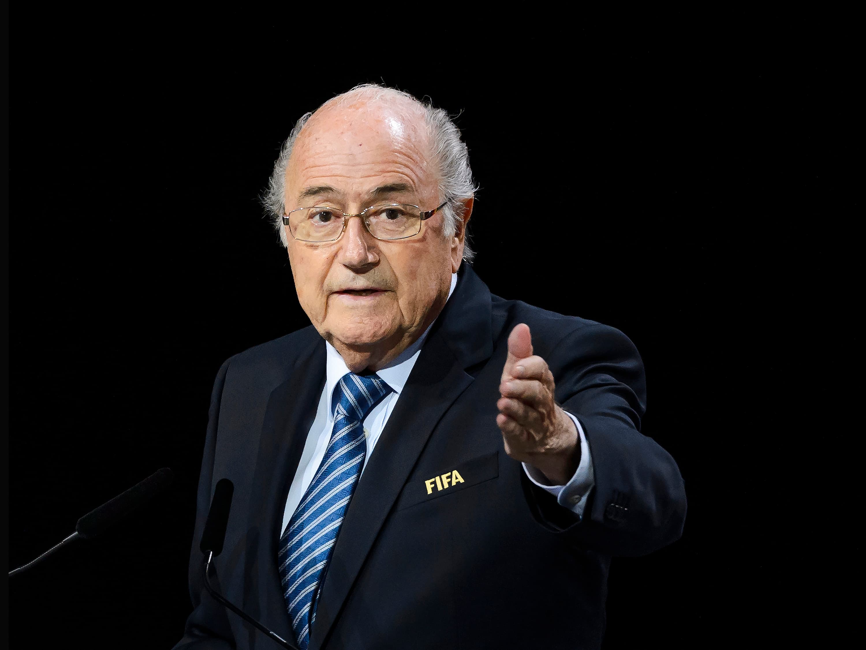Joseph Blatter, discursa durante a abertura do 65º Congresso da Fifa em Zurique, Suíça