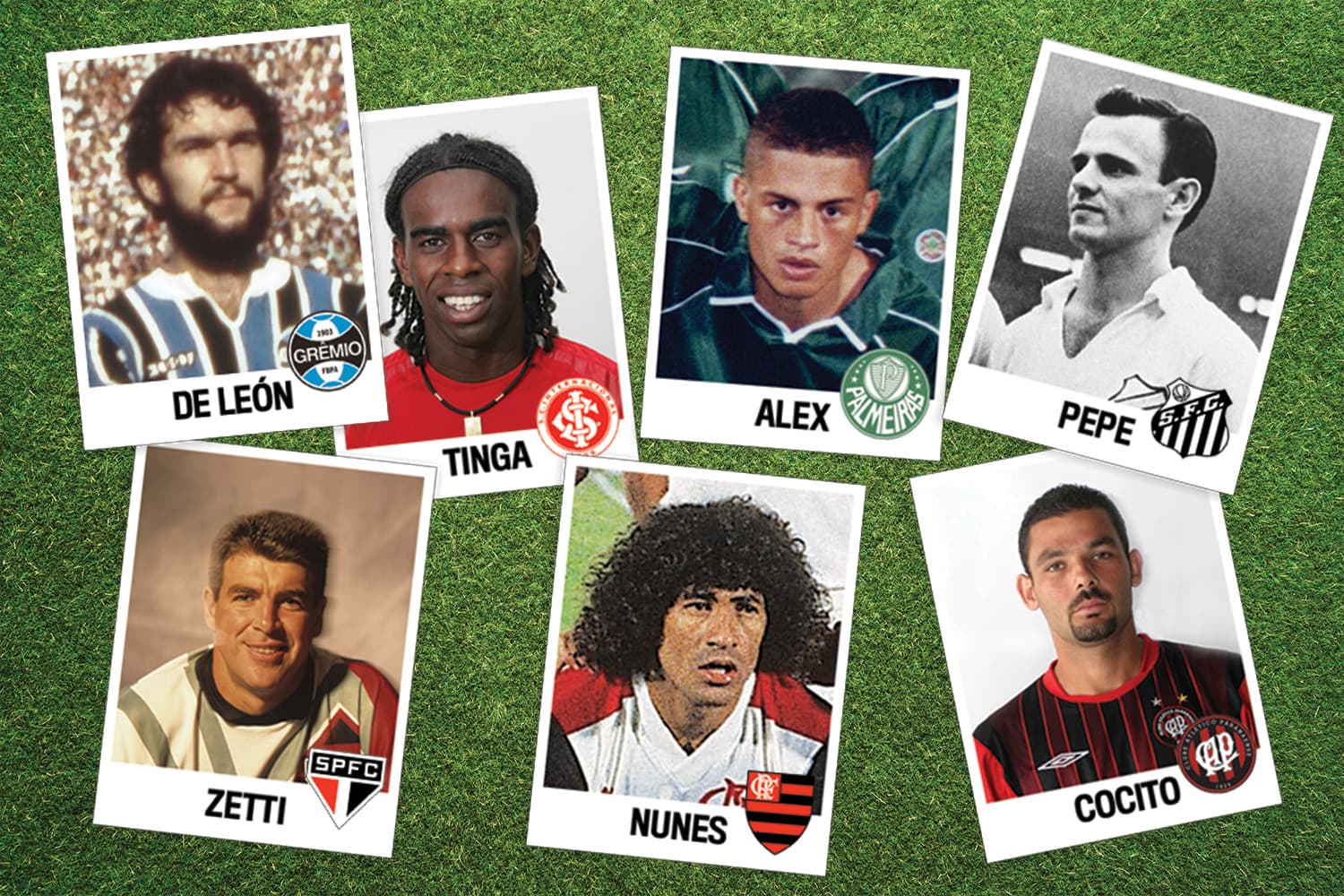 Pepe (Santos), Nunes (Flamengo), Zetti (São Paulo), Alex (Palmeiras), De León (Grêmio), Tinga (Inter) e Cocito (Athetico)