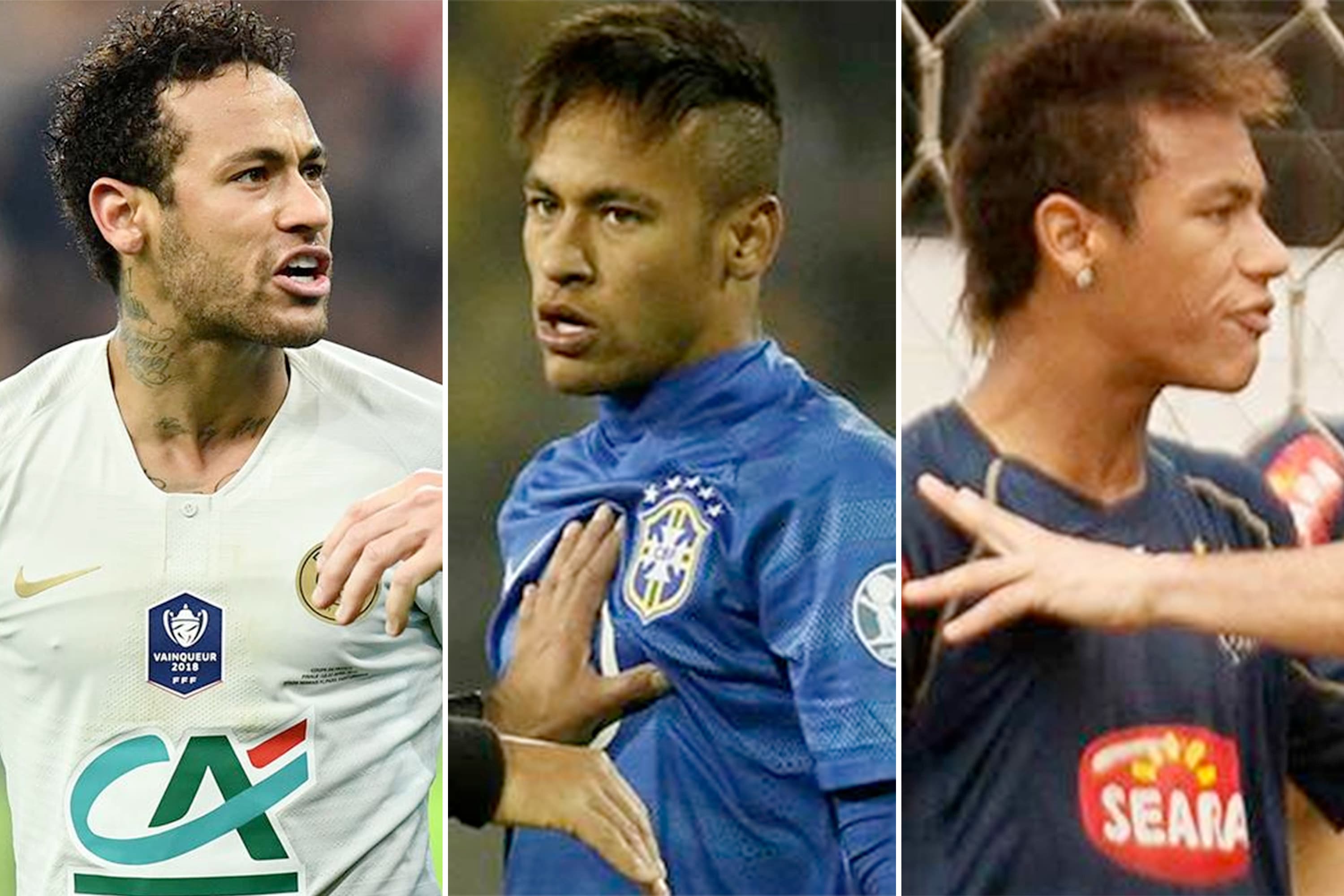Neymar no PSG, seleção brasileira e Santos
