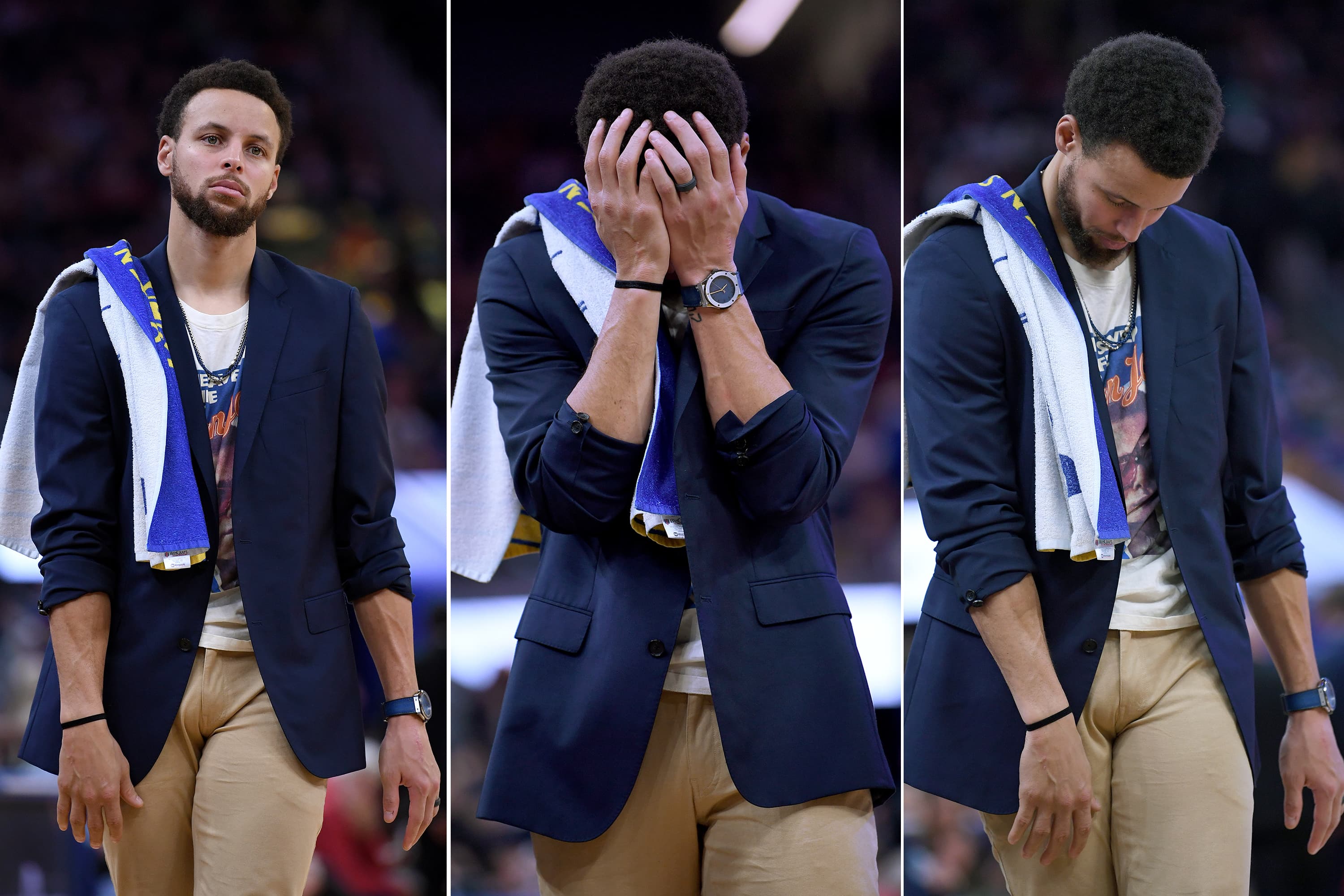 Stephen Curry tem se frustrado ao ver, do lado de fora da quadra, seu time amargar a ‘lanterna’ da Conferência Oeste da NBA