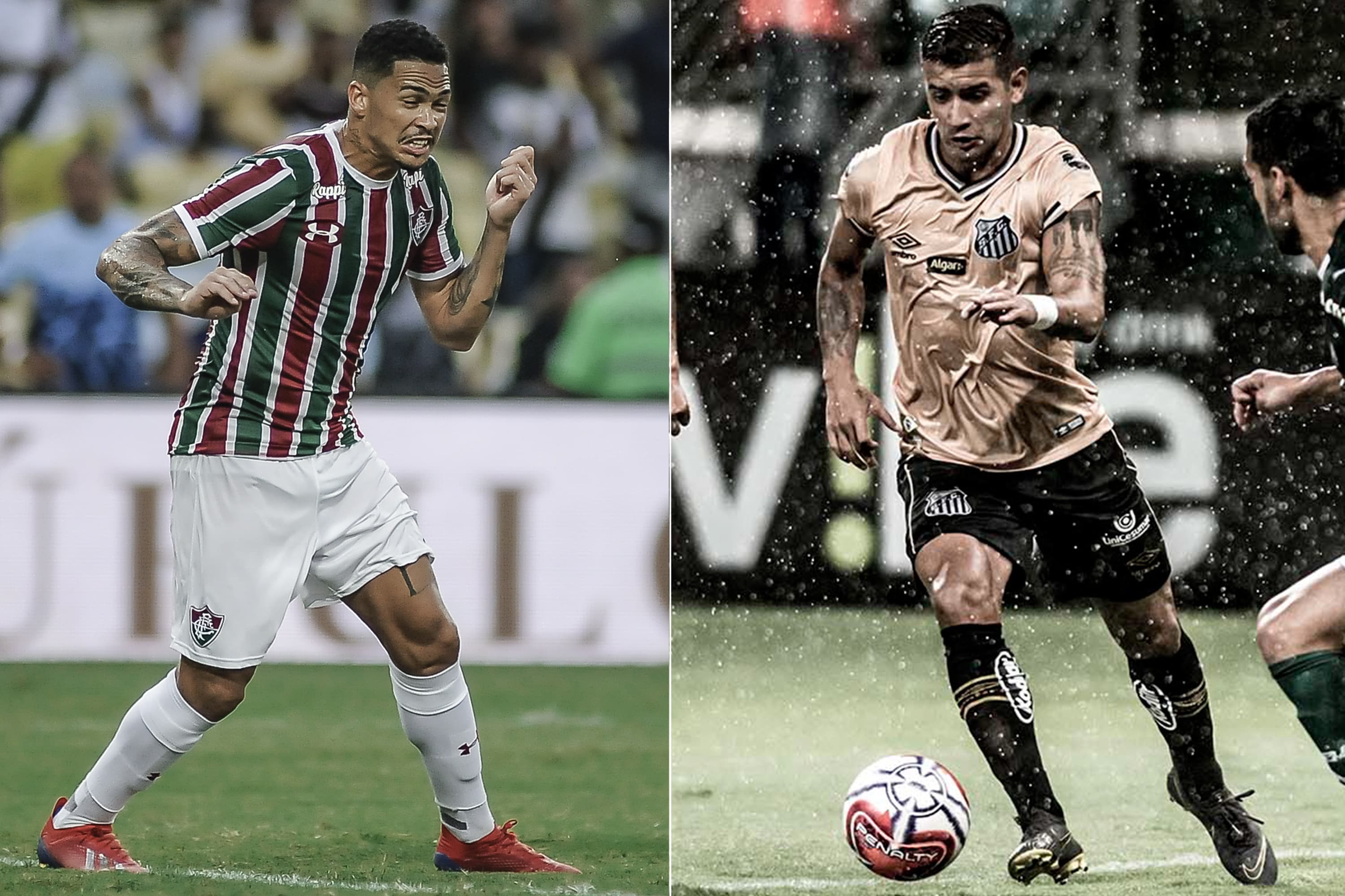 Luciano, do Fluminense e Derlis González, do Santos