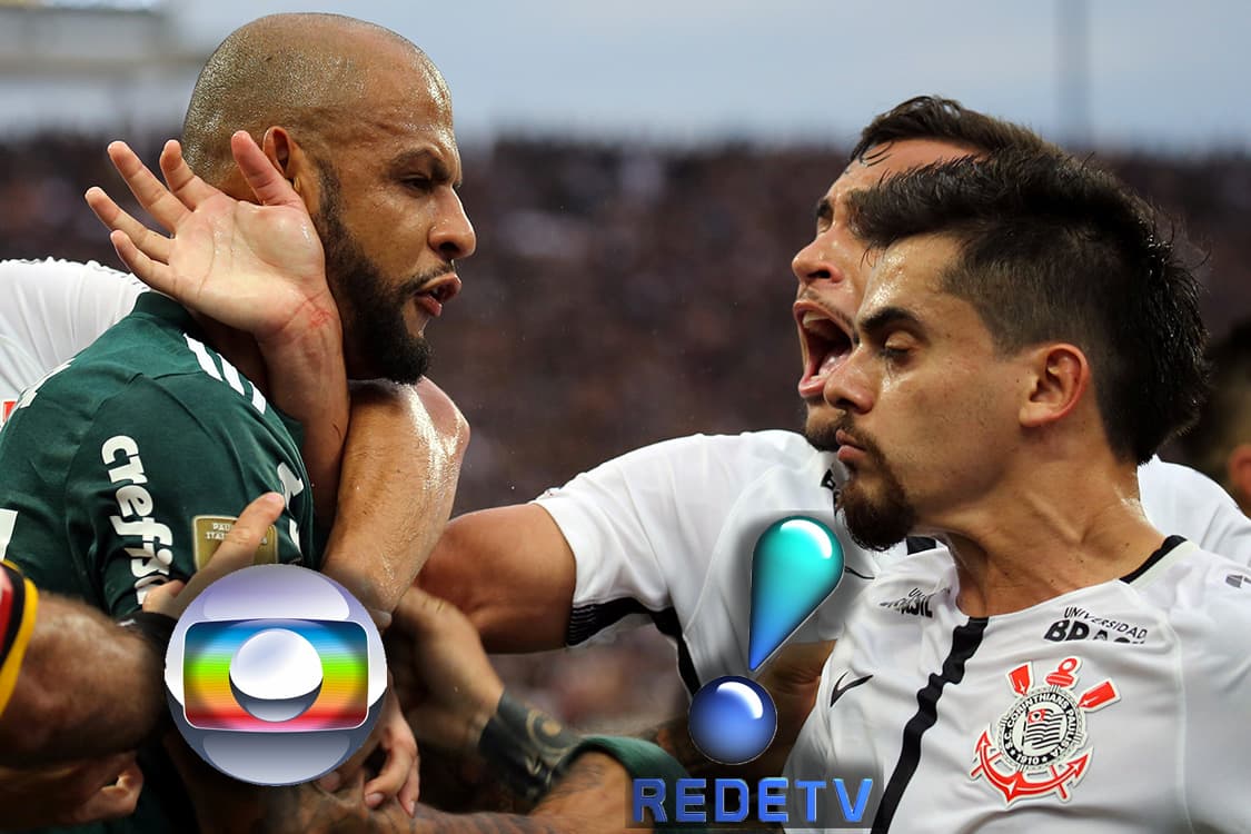 Confusão após lance na partida entre Corinthians e Palmeiras