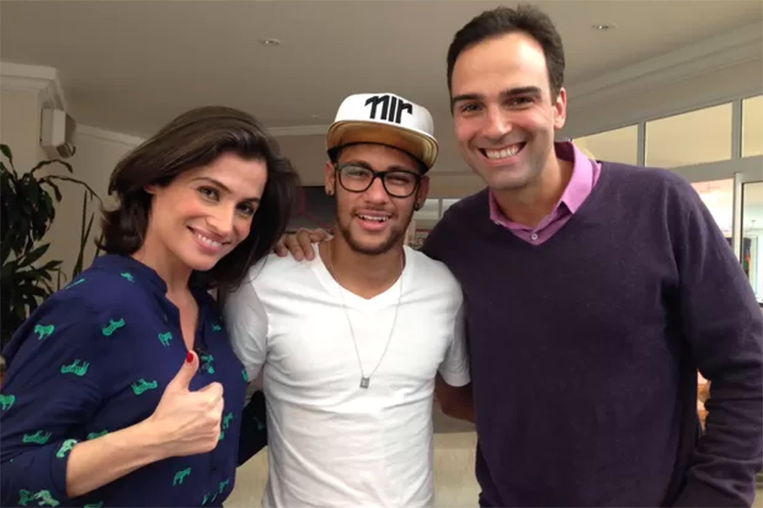 Renata Vasconcellos, Neymar e Tadeu Schimidt