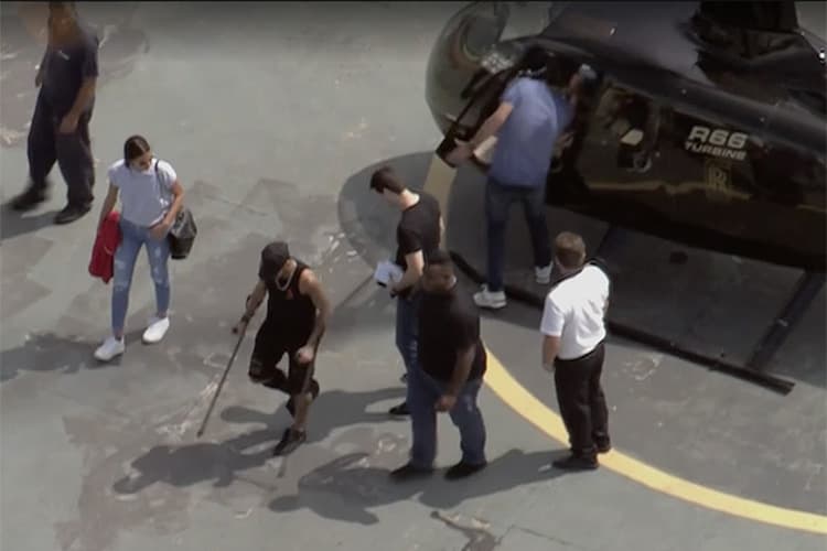 Neymar desembarca de helicóptero, após receber alta do Hospital Mater Dei, em Belo Horizonte, para seguir de jatinho até Mangaratiba, no Rio de Janeiro, onde passará por recuperação – 04/03/2018