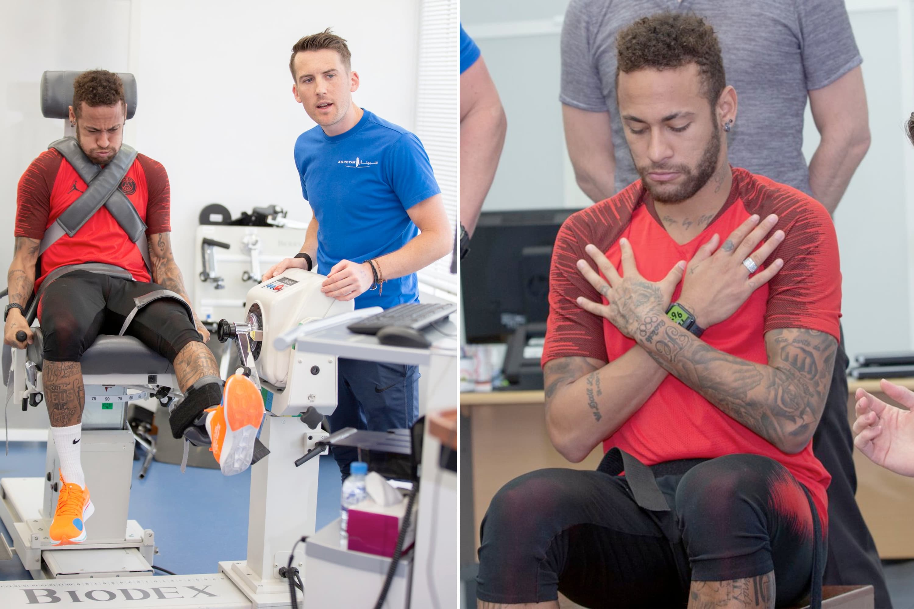 Neymar realiza recuperação de lesão em hospital no Catar