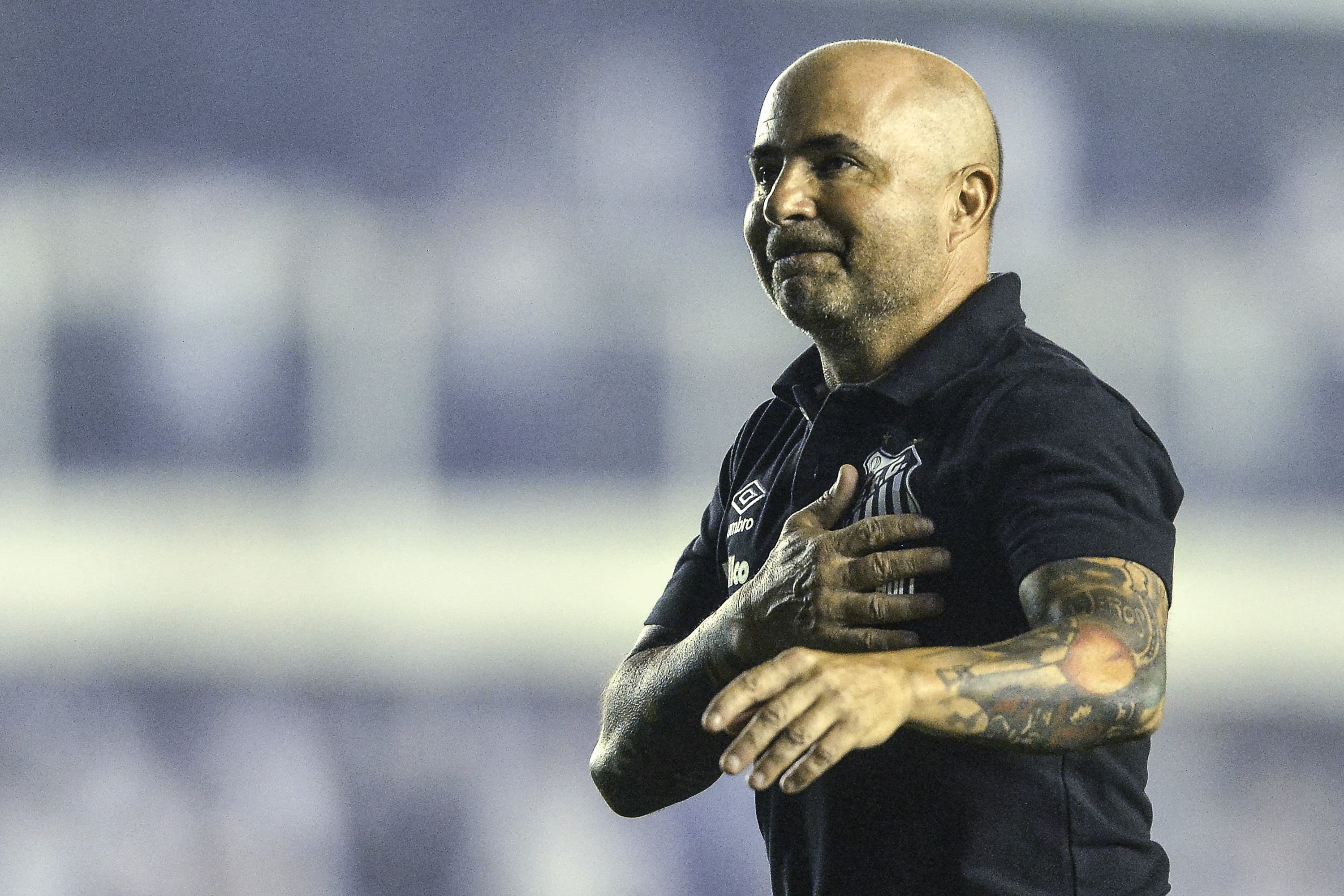 O técnico do Santos Jorge Sampaoli