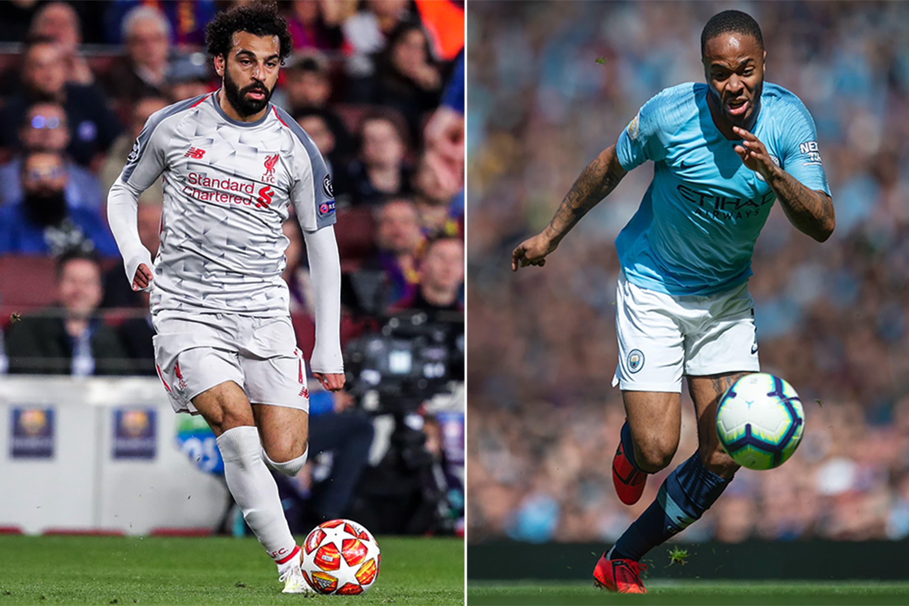 Mohamed Salah, do Liverpool e Raheem Sterling, do Manchester City