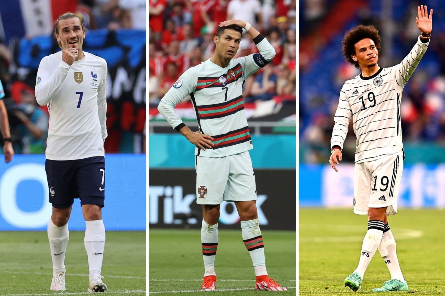 Griezmann, Cristiano Ronaldo e Sané -