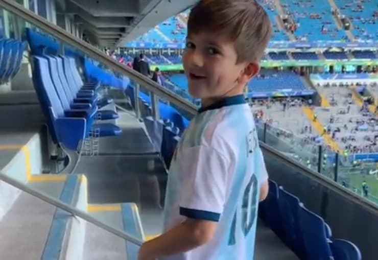 Filho de Messi na Arena do Grêmio